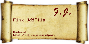 Fink Júlia névjegykártya